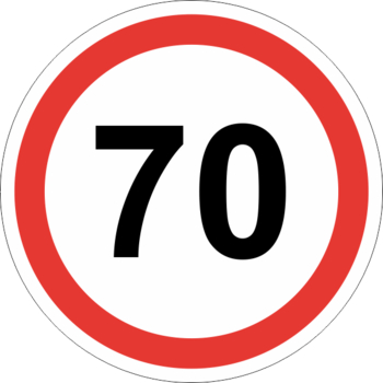 Знак 3.24 ограничение максимальной скорости (70 км/ч) - Охрана труда на строительных площадках - Дорожные знаки - Магазин охраны труда Протекторшоп