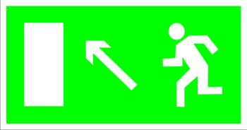 E06 направление к эвакуационному выходу налево вверх (пленка, 300х150 мм) - Знаки безопасности - Эвакуационные знаки - Магазин охраны труда Протекторшоп